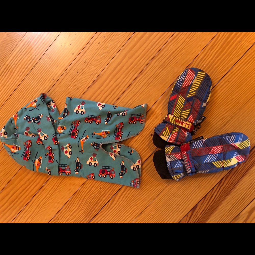 LL Bean Gloves & Breden Face Mask Kids Ski Gear